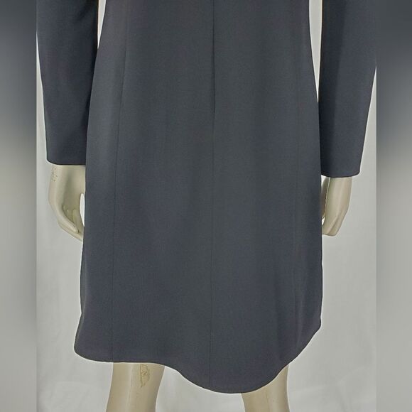 Theory Black Long Sleeve V-Neck Shift Dress - Picture 6 of 13